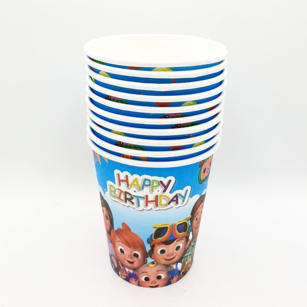 Cocomelon paper cups - pack of 10 - D Party Shop